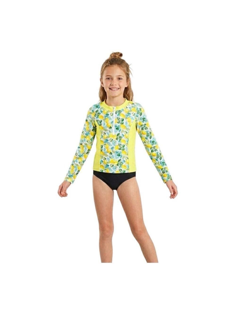 Nicole Miller New York Lemon Print Rash Guard Youth 10